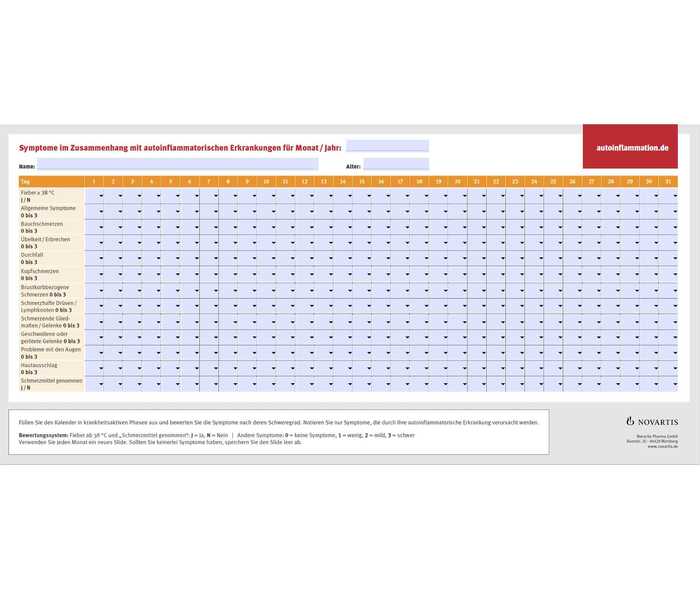 Digitaler Symptomkalender deutsch