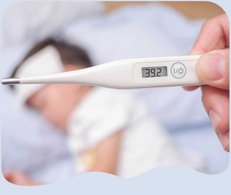Fieberthermometer zeigt 39,2 Grad an